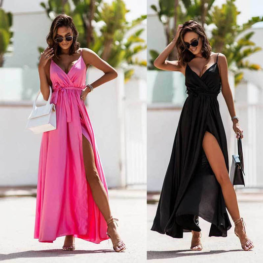 Robe maxi élégante pour femmes avec une haute fente Chic und Stil