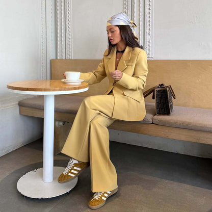 Dames ensemble élégant et décontracté avec pantalons large Chic und Stil