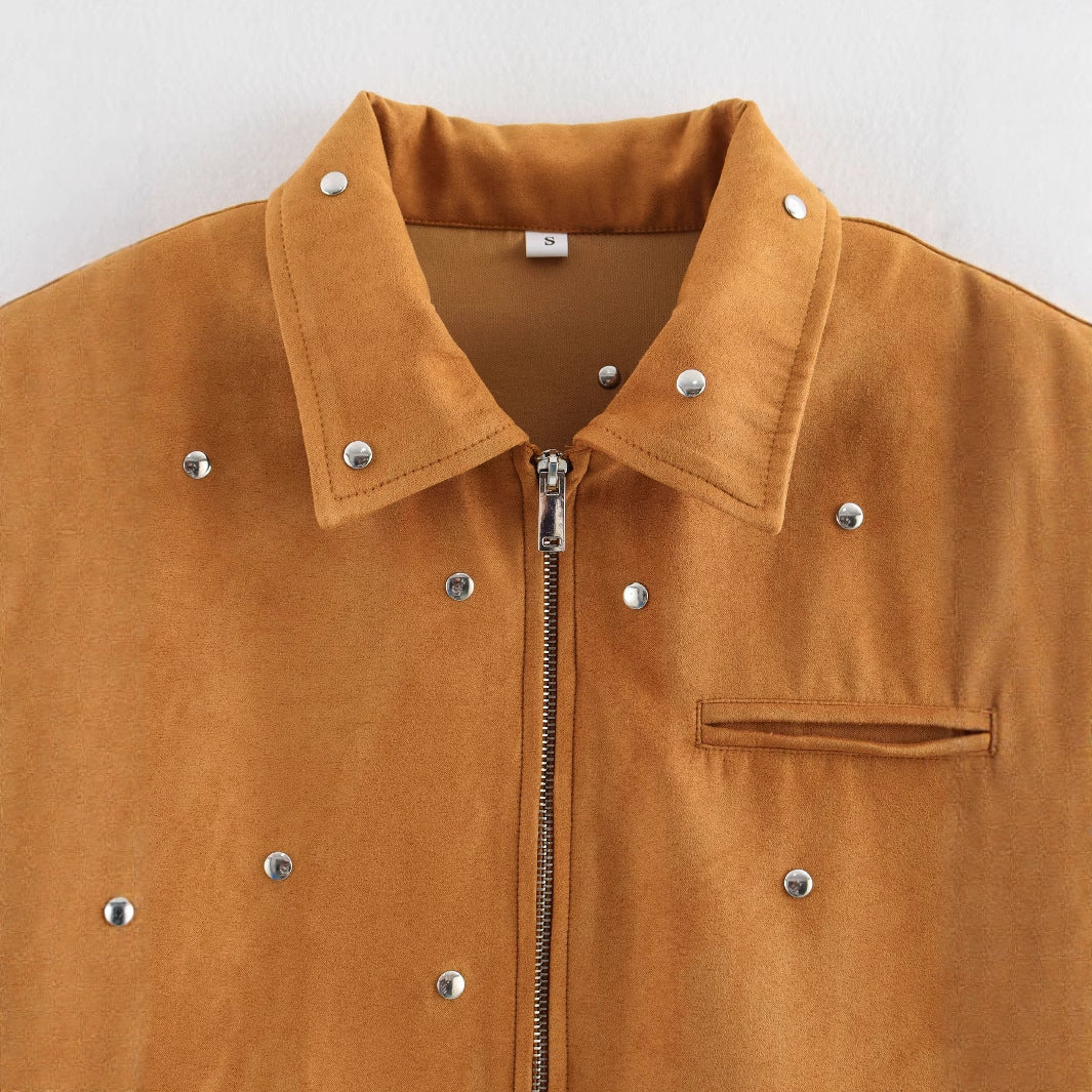 Ladies Fashionable Short Jacket with Studs Chic and Style