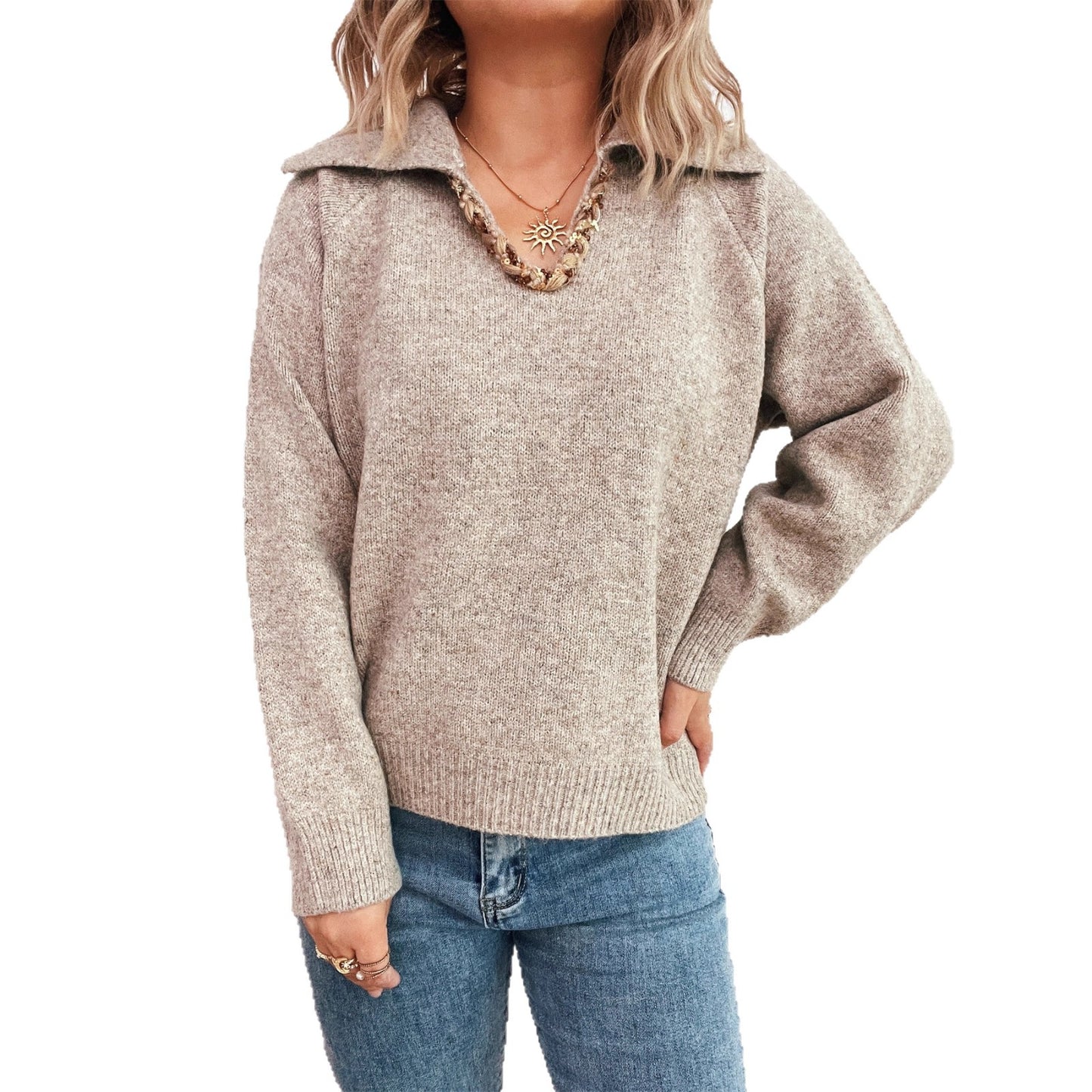 Pull en tricot pour femmes avec un col montant élégant et une texture structurée Chic und Stil