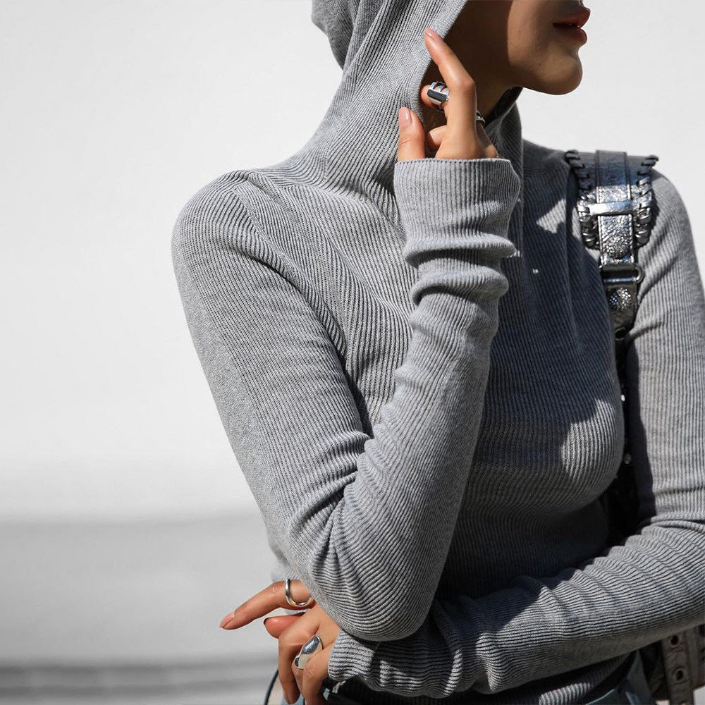 Dames hautement ajusté col roulé avec trous pour les pouces et design structuré Chic und Stil