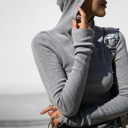 Dames hautement ajusté col roulé avec trous pour les pouces et design structuré Chic und Stil