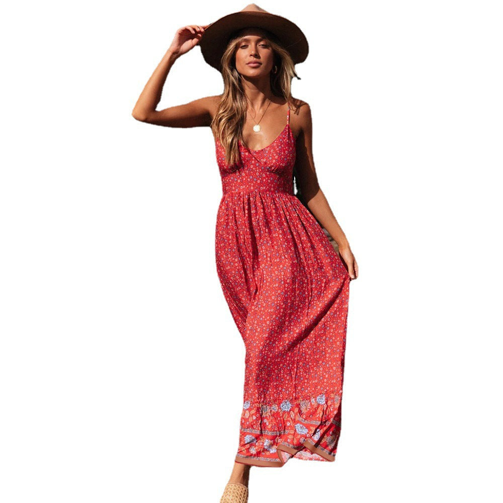 Robe maxi dames avec motifs floraux Chic und Stil
