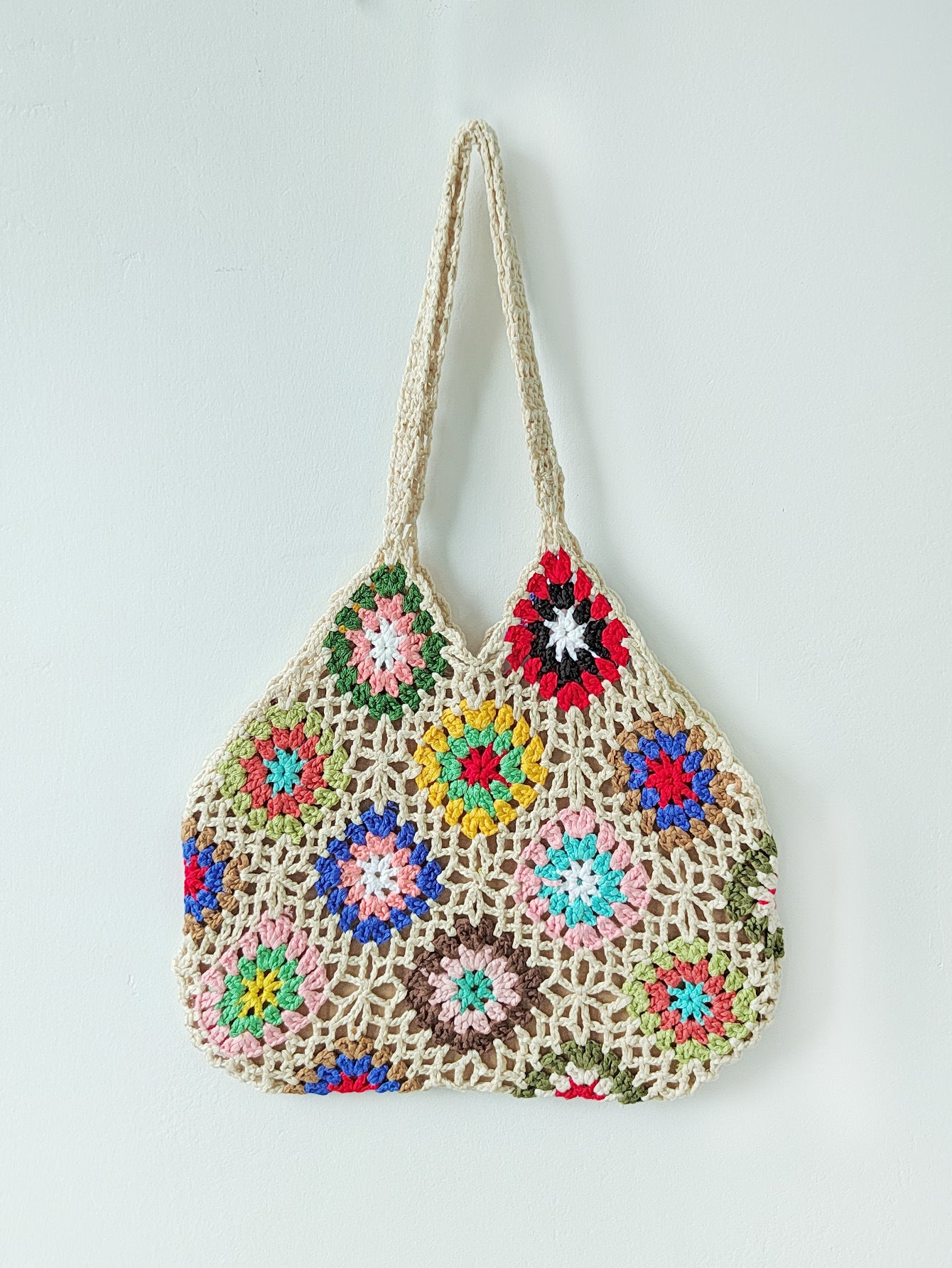 Dames Crochet Grand-Mère Carré Sac de Transport Chic und Stil