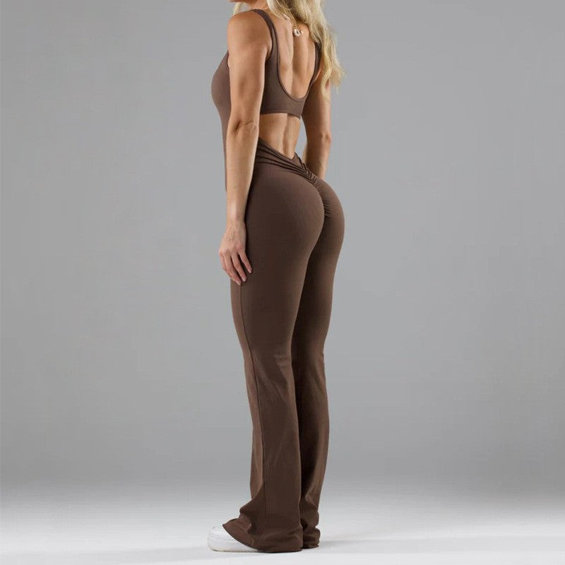 Women's Flared Sport Jumpsuit with Soft Material - Chic and Stylish