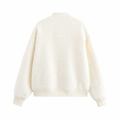 Damen trendige Bomberjacke aus kuscheligem Material Chic und Stil