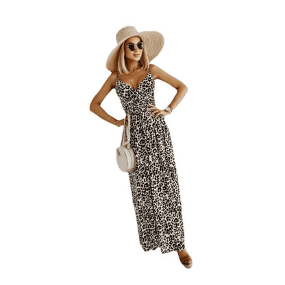 Robe maxi léopard élégant pour femmes Chic und Stil