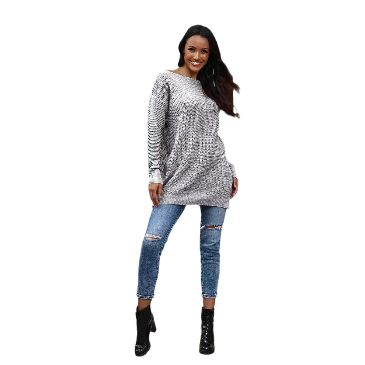 Pull en tricot surdimensionné pour femmes avec un motif texturé doux Chic und Stil