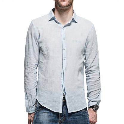 Chemise décontractée à manches longues pour hommes en mélange de lin Chic und Stil