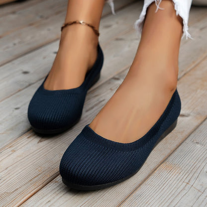 Dames Ballerines en tricot confortables avec matériau de semelle flexible Chic und Stil