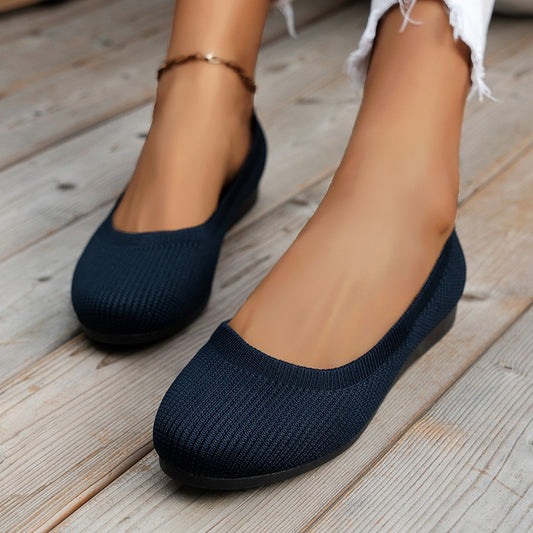 Dames Ballerines en tricot confortables avec matériau de semelle flexible Chic und Stil