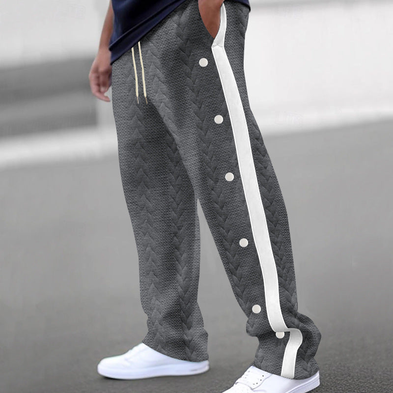 Men's athletic leisure pants with snap buttons and structured design Chic and Style