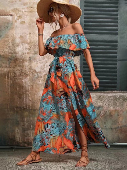 Robe Maxie Off-Shoulder pour femme avec fente latérale Chic und Stil