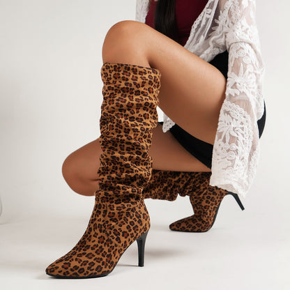 Dames Bottes cuissardes élégantes avec design plissé raffiné Chic und Stil