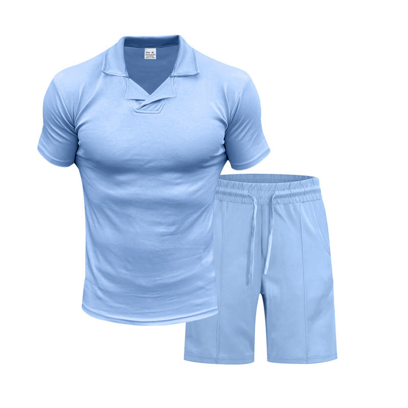 Ensemble sportif pour hommes à manches courtes avec coupe confortable et shorts élastiques Chic und Stil