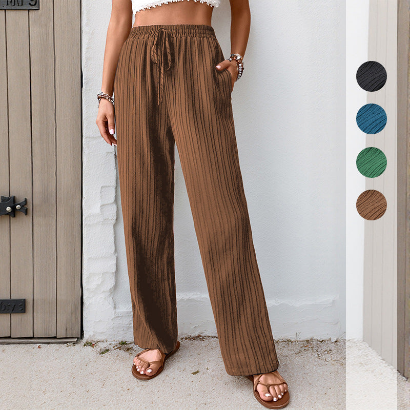Relaxed Palazzo Pants for Women with Elastic Waist and Side Pockets Chic and Style