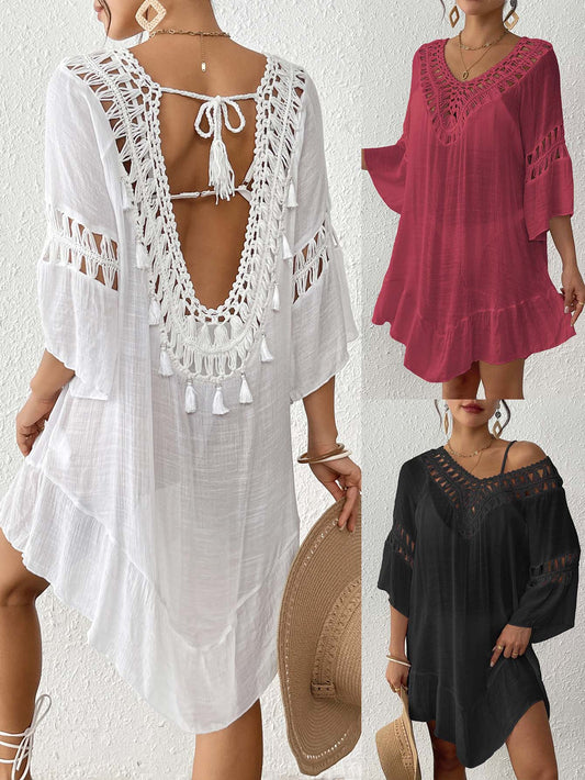 Tunique femme avec détails en crochet pour la plage Chic und Stil