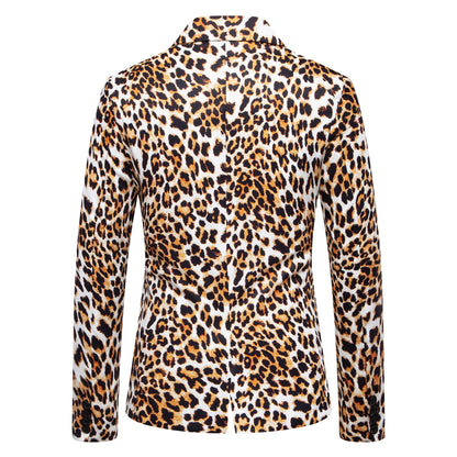 Blazer de costume élégant pour homme avec un motif léopard frappant Chic und Stil