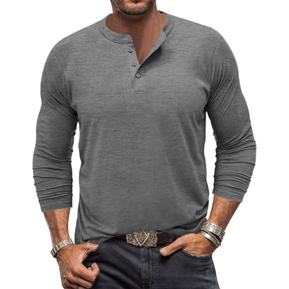 Chemise Henley à manches longues pour homme avec col moderne et détails de boutons pratiques Chic und Stil