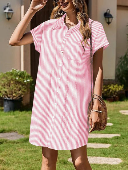 Robe chemise décontractée à boutons pour dames Chic und Stil
