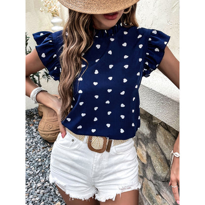 Blouse pour femmes avec motif en cœur et manches à volants Chic und Stil