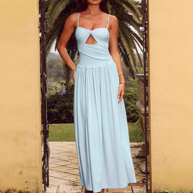 Robe maxi pour femmes avec décolleté en V profond et découpe raffinée Chic und Stil