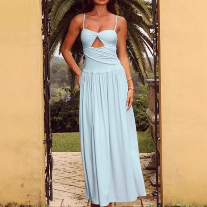 Robe maxi pour femmes avec décolleté en V profond et découpe raffinée Chic und Stil