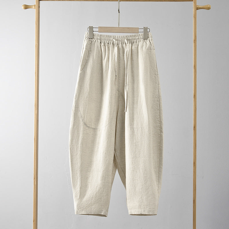 Linen pants for women with a relaxed fit and elastic waist Chic und Stil