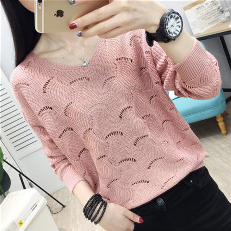 Pull décontracté femmes avec motif en trou ouvert et toucher doux Chic und Stil
