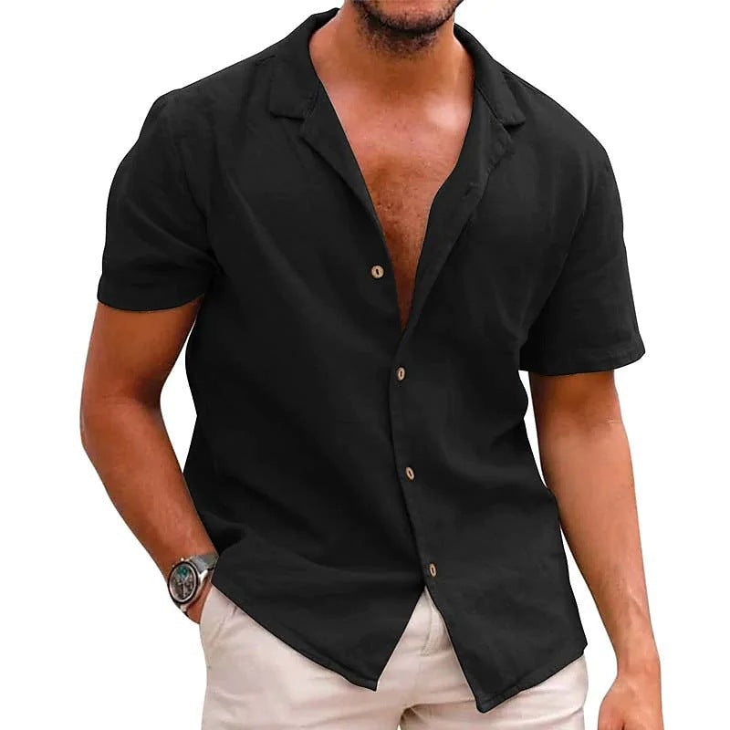 Chemise estivale à manches courtes pour hommes en lin léger Chic und Stil