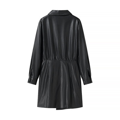 Ladies faux leather coat Chic und Stil