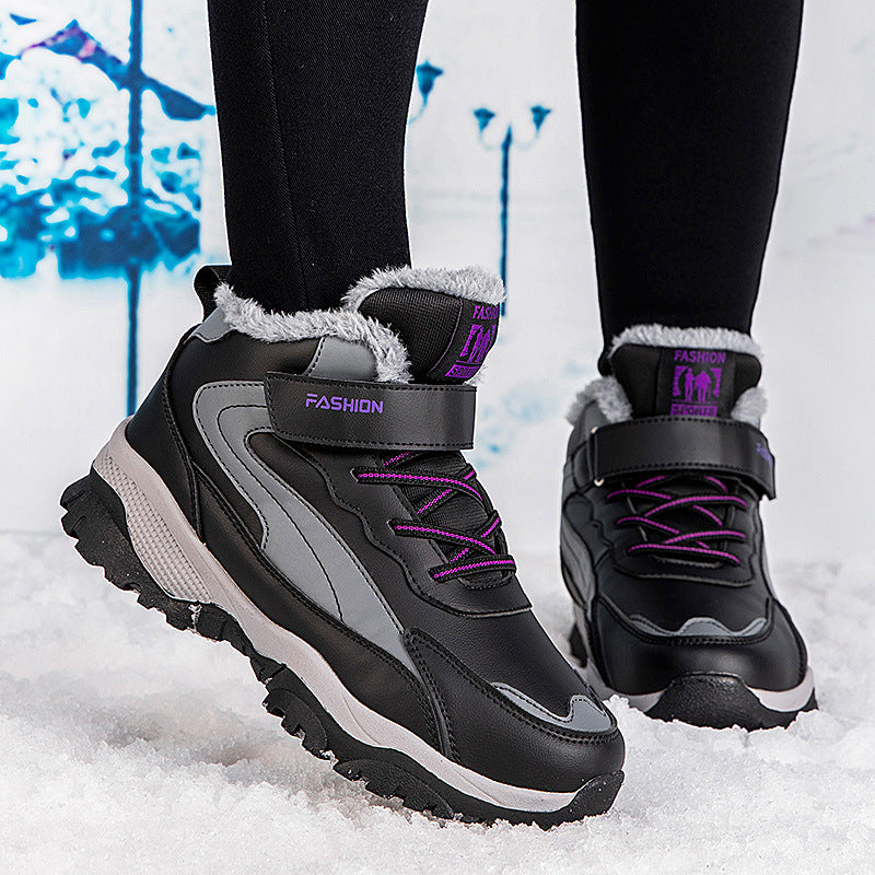 Dames Bottes d'hiver chaudes doublées avec semelle antidérapante et fermeture Velcro réglable Chic und Stil