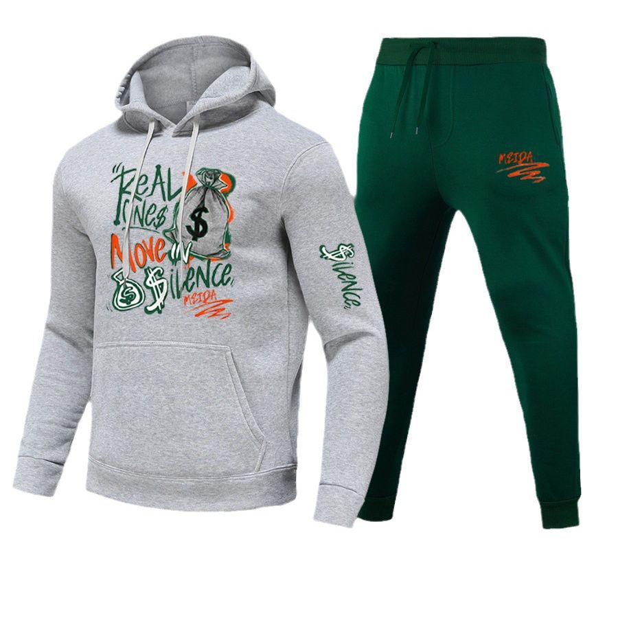 Women Sporty Hoodie and Jogging Pants Set with Creative Graphic Print Chic and Style