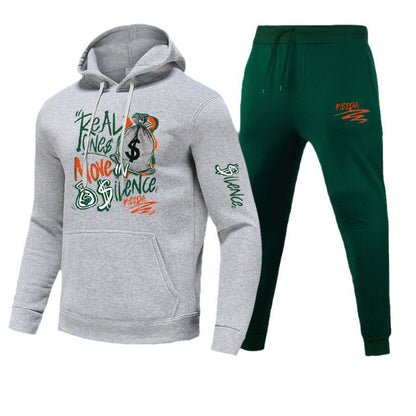 Women Sporty Hoodie and Jogging Pants Set with Creative Graphic Print Chic and Style