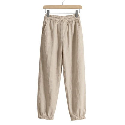 Pantalons de loisirs en lin aérés pour femmes avec taille élastique Chic und Stil