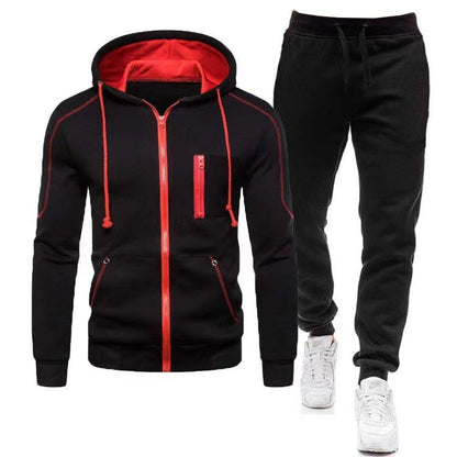 Costume de sport pour hommes avec poches zippées fonctionnelles et tissu respirant Chic und Stil