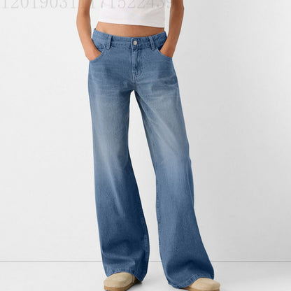Loose-fitting high-waisted denim pants for women with classic pockets Chic and Style