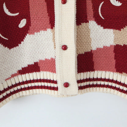 Dames enjouée Veste en tricot cropped avec motif floral de cerisier Chic und Stil