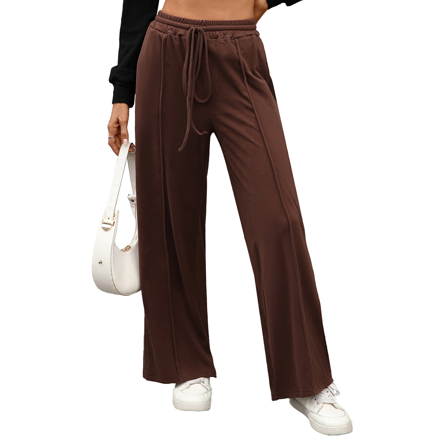 Pleated casual pants for women in high-quality material with elastic waist Chic and Style