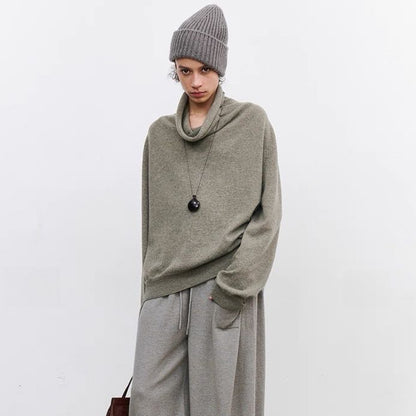 Chemise décontractée à manches longues pour femmes avec un élégant encolure drapée et une coupe décontractée Chic und Stil