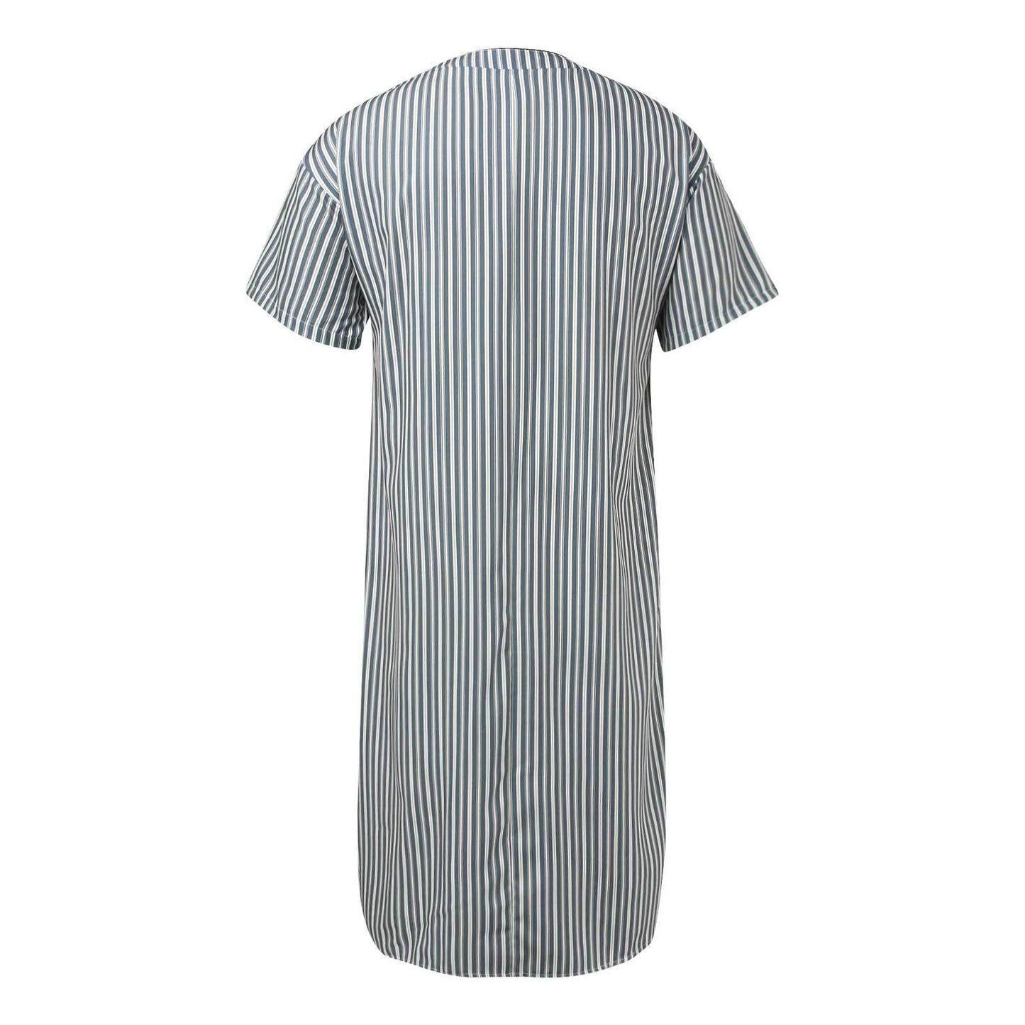 Chemise de nuit pour femmes avec élégantes rayures et pratique patte de boutonnage Chic und Stil