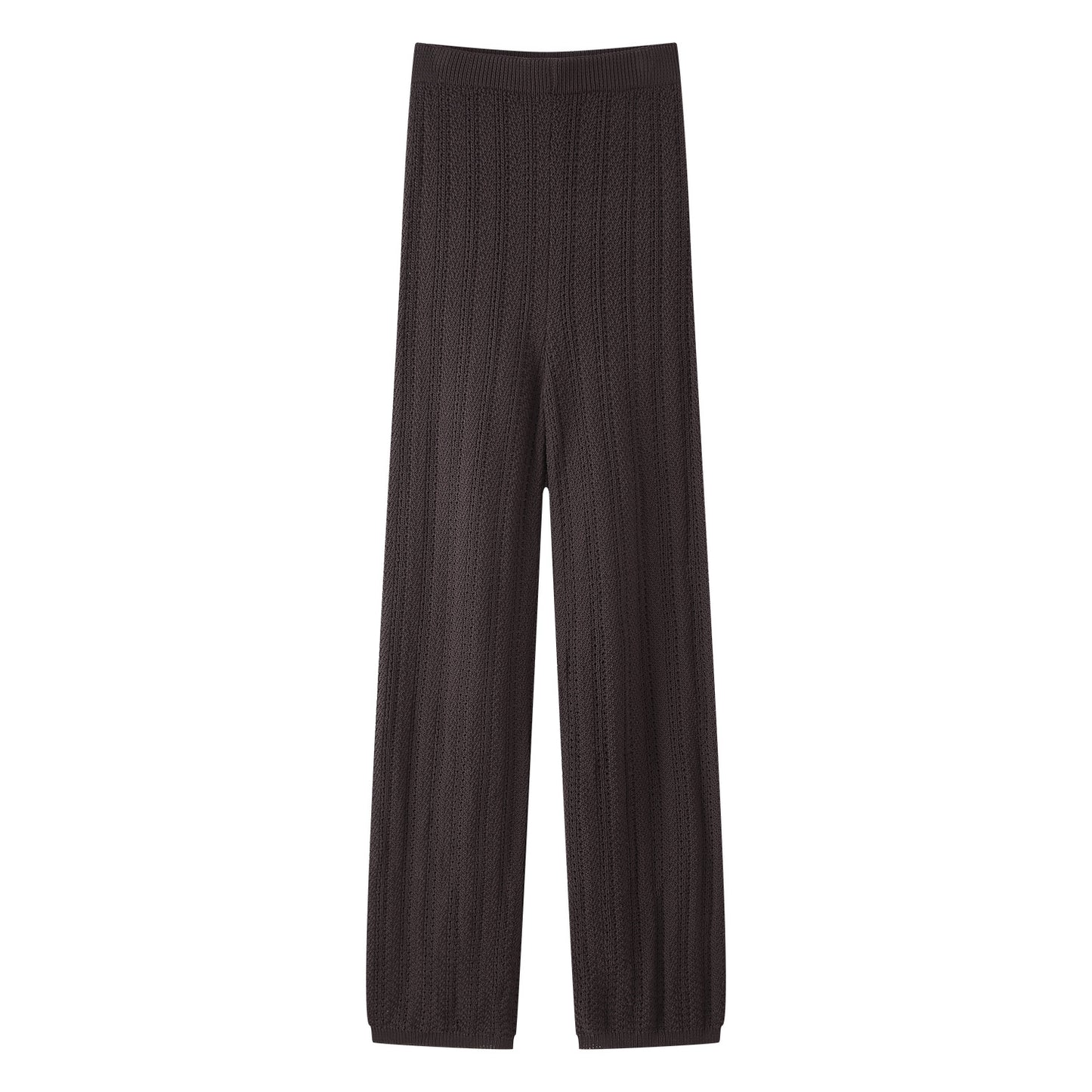 Wide knit palazzo pants for women with an elastic waistband and elegant structure Chic and Style