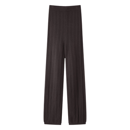 Wide knit palazzo pants for women with an elastic waistband and elegant structure Chic and Style
