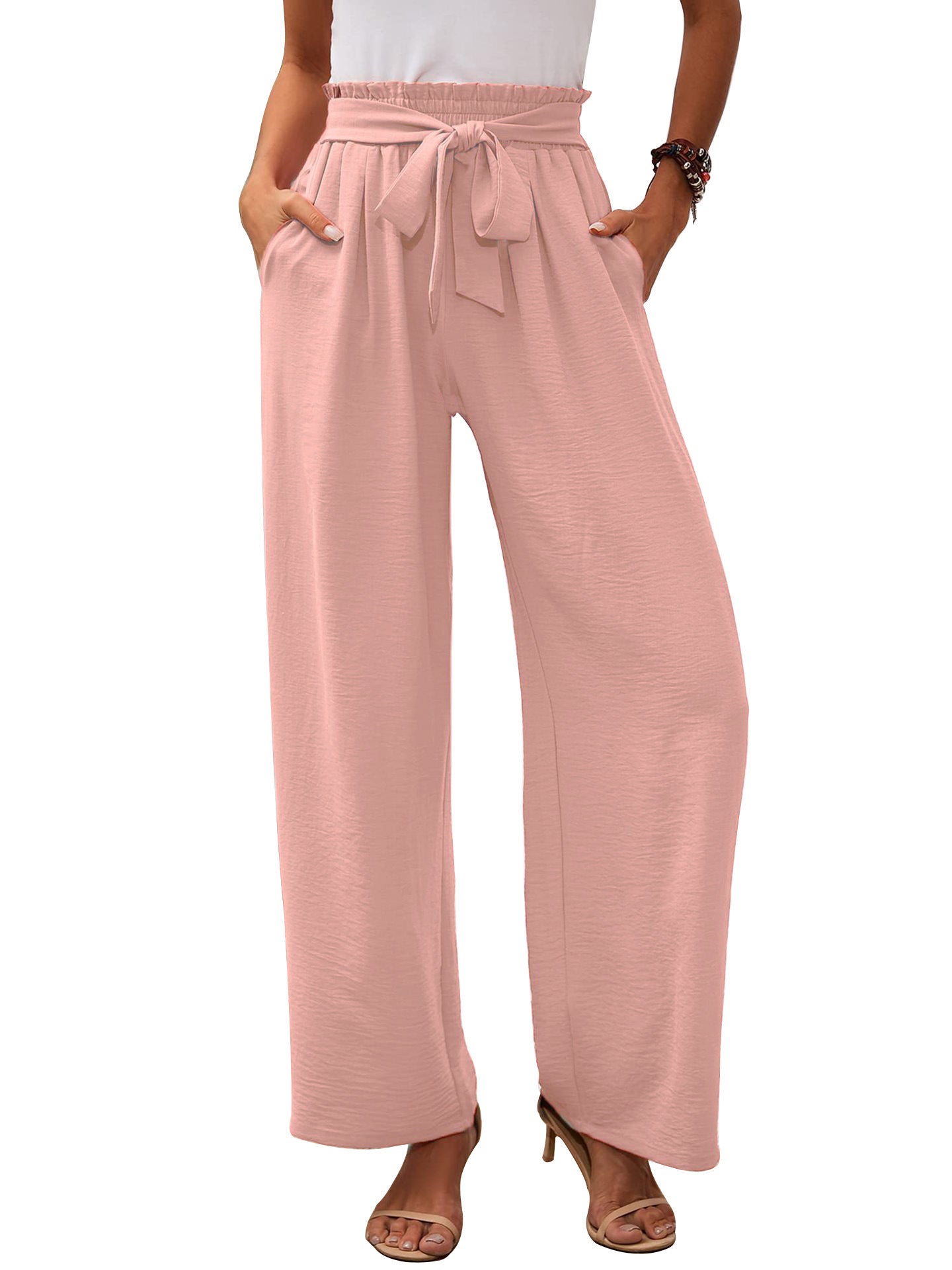 Wide palazzo pants for women with high waist and chic and stylish waistband