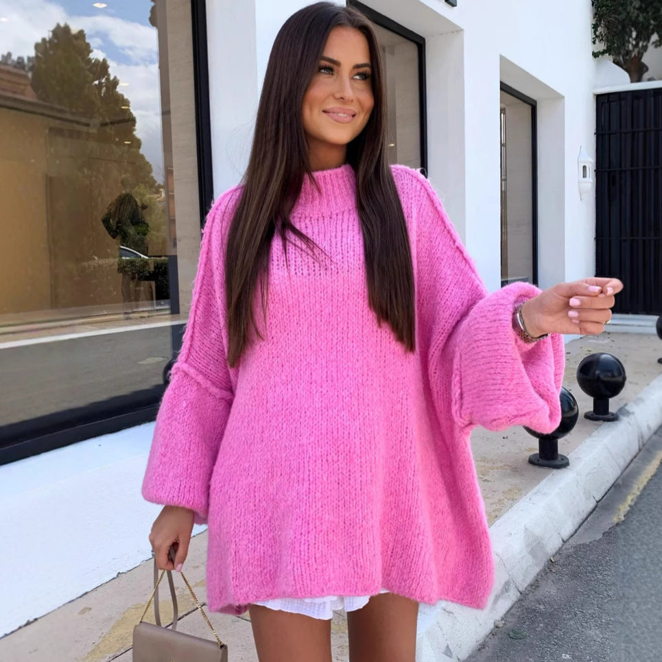 Pull oversized décontracté pour femme avec des manches longues et une coupe atypique Chic und Stil