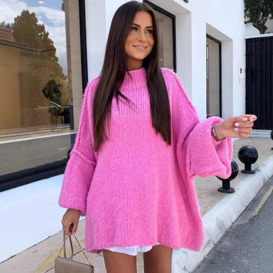 Pull oversized décontracté pour femme avec des manches longues et une coupe atypique Chic und Stil
