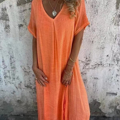 Robe d'été légère pour femmes avec décolleté en V Chic und Stil