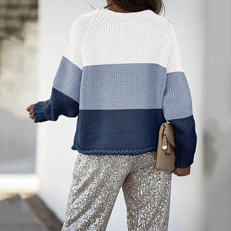 Pull-over en tricot à la mode pour femmes avec un design moderne en blocs de couleurs Chic und Stil