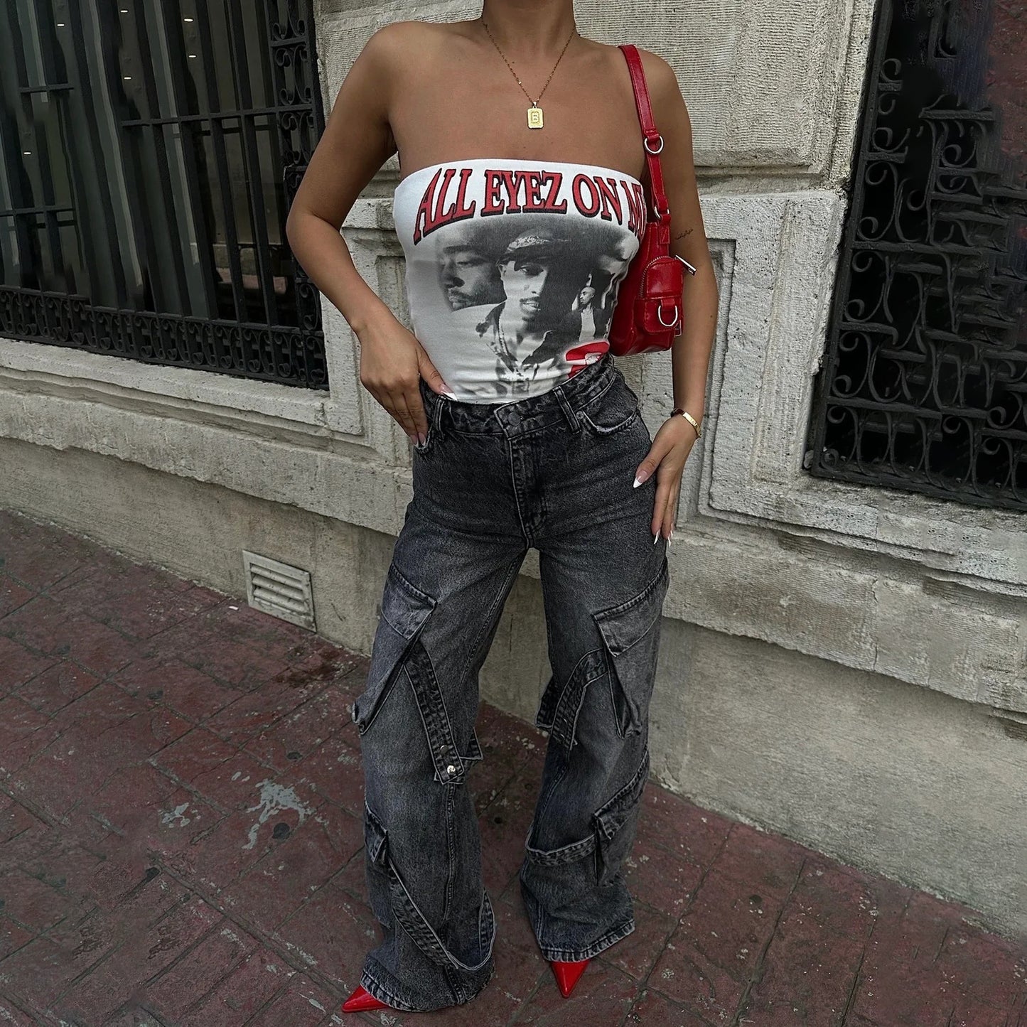 Dames Cargo-Jeans avec des poches frappantes Chic und Stil