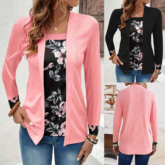 Veste de loisirs pour femmes avec accent floral à la mode et coupe élégante Chic und Stil